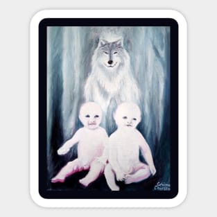 Romulus, Remus and the wolf Sticker